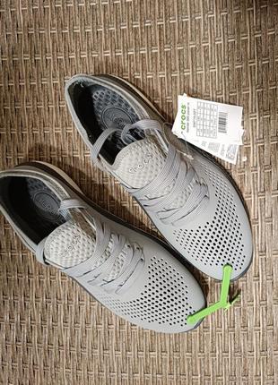 Мужские кроссовки crocs literide 360 pacer light grey slate grey.8 фото