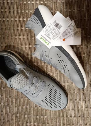 Мужские кроссовки crocs literide 360 pacer light grey slate grey.7 фото