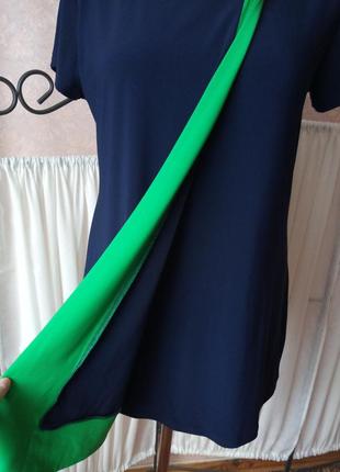 Стильная комбинированная блузка туника nina leonard.3 фото