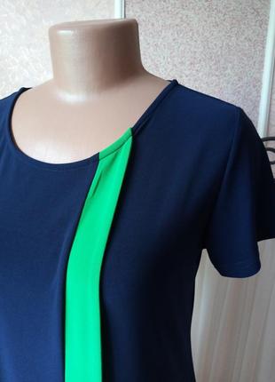 Стильная комбинированная блузка туника nina leonard.2 фото