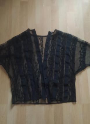 Красивая , черная , ажурная, гипюровая  блуза