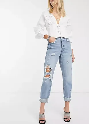 Плотные качественные джинсы с высокой посадкой