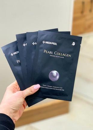 Тканинна маска з екстрактом перлів і колагеном medi-peel pearl collagen firming glow mask