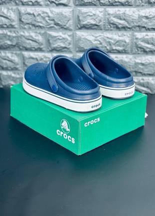 Мужские шлепанцы crocs синие тапочки крокс4 фото