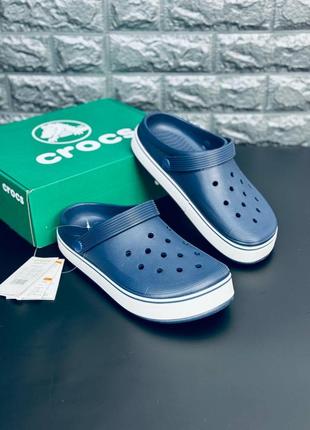 Мужские шлепанцы crocs синие тапочки крокс7 фото