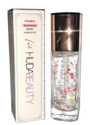 Праймер-база під макіяж huda beauty brightening base waterproof з пелюстками 35ml