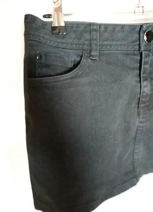Черная юбка h&m divided спідниця чорна джинсова джинсовая юпка фирменная фірмова джинс2 фото
