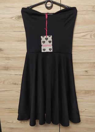 Детское или подростковое черное короткое платье boohoo, xs-s, 34-36 рр.1 фото