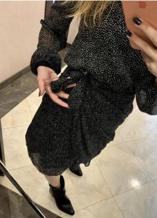 Черное платье в мелкую капочку befree5 фото