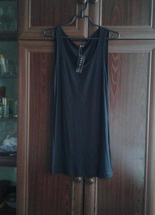 Платье-майка трикотаж черное вискоза sisley .1 фото