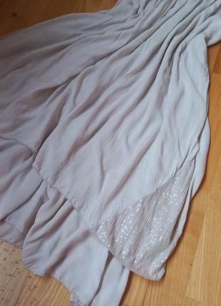 Легке плаття туніка італія вільне плаття сарафан із паєтками сіре плаття6 фото