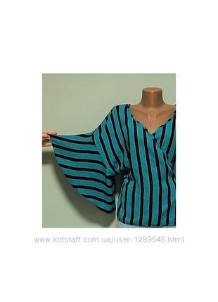 Блуза на запах в полоску, рюши, воланы, полосатая, primark9 фото