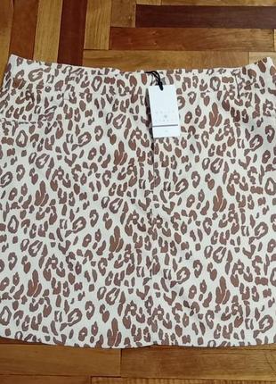 Новая короткая юбка леопард daisy street батал плюс сайз размер на 58 укр