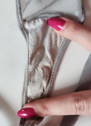 Asos трусики жіночі стрінги сірі зі слідами носки сексі прозора сіточка7 фото