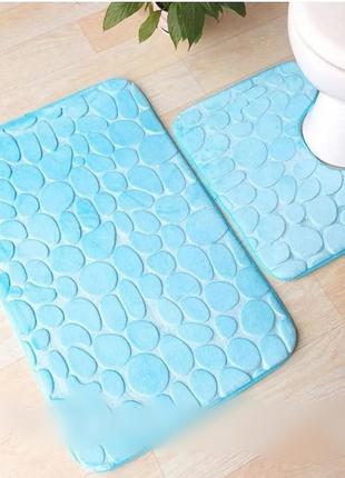 Набір 3d текстурних килимків у ванну кімнату1 фото