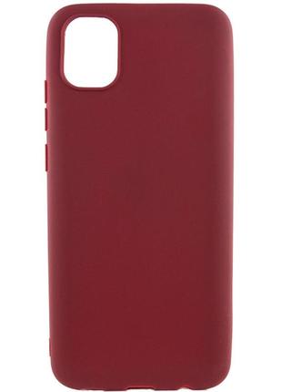 Матовый чехол для samsung a04e (a042) бордовый candy matte (бампер)