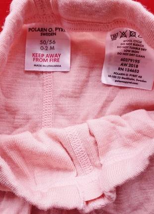 Термобелье штанишки лосины новорожденной девочке 0-3м 50-56-62см шерсть мериноса4 фото