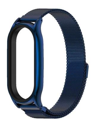 Ремінець металевий mijobs milanese loop loop magnet clasp для фітнес браслета xiaomi mi band 7 deep blue