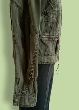 Курточка джинсова коротка "хакі".5 фото