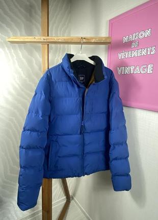 Gap primaloft puffer jacket куртка пухова базова синя nylon casual cos uq tnf куртка з карманами2 фото