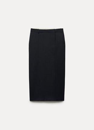 Асимметричная юбка-миди с содержанием шерсти zara8 фото