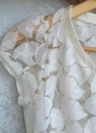Красива мереживна майка блуза zara s/m як sandro maje6 фото
