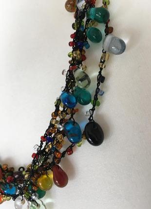 Винтажное дизайнерское колье ожерелье бусы камни хрусталь6 фото