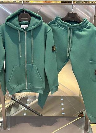 Чоловічий спортивний костюм на флісі мужской спортивный костюм stone island