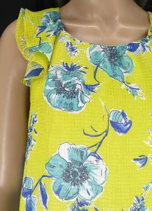 Брендовая блузка "zara" салатовая с цветочным принтом.3 фото