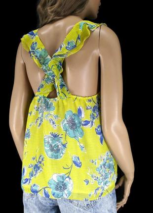 Брендовая блузка "zara" салатовая с цветочным принтом.4 фото