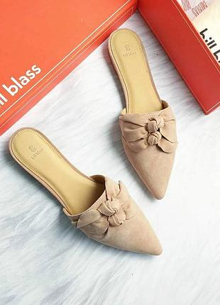 Bill blass оригинал бежевые замшевые мюли