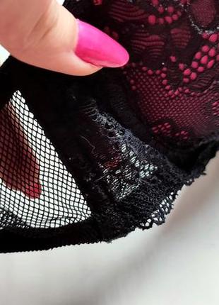 Lingerie c&a бюстик чорний рожевий мереживо сіточка формована чашка прозора сітка лівчик ліфчик бюстгалтер бра бюст6 фото
