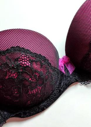 Lingerie c&a бюстик чорний рожевий мереживо сіточка формована чашка прозора сітка лівчик ліфчик бюстгалтер бра бюст3 фото