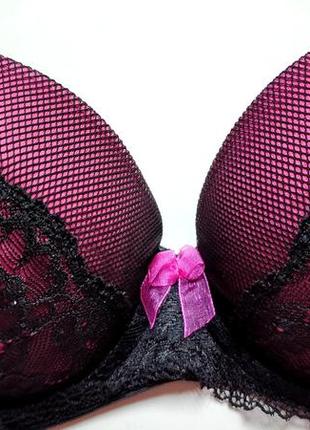 Lingerie c&a бюстик чорний рожевий мереживо сіточка формована чашка прозора сітка лівчик ліфчик бюстгалтер бра бюст4 фото
