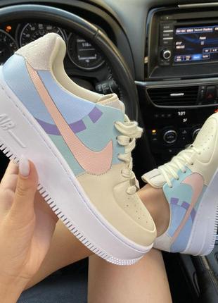 🔥nike air force 1 sage low lx beige/pale blue-pink🔥1:1 до оригіналу😍👇