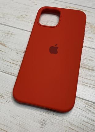 Силиконовый чехол silicone case для iphone 12 pro max красный red (бампер)