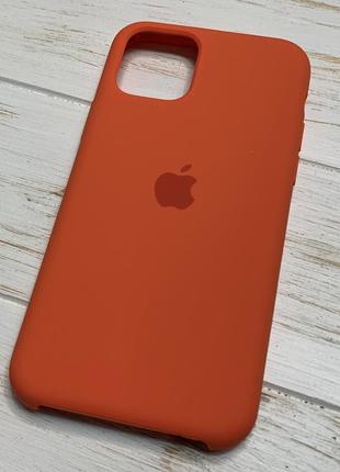 Силиконовый чехол silicone case для iphone 11 pro оранжевый apricot orange 2 (бампер)