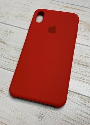 Силіконовий чохол silicone case для iphone xs max червоний red 14 (бампер)1 фото