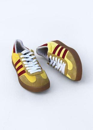 Кроссовки adidas gazelle x gucci yellow желтые женские / мужские3 фото