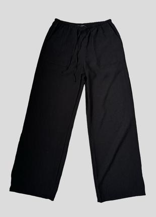 Летние вискозные широкие брюки zara с высокой посадкой9 фото