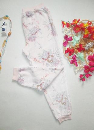 Шикарные плюшевые тёплые домашние штаны в цветочный принт tu 💜⛄💜5 фото