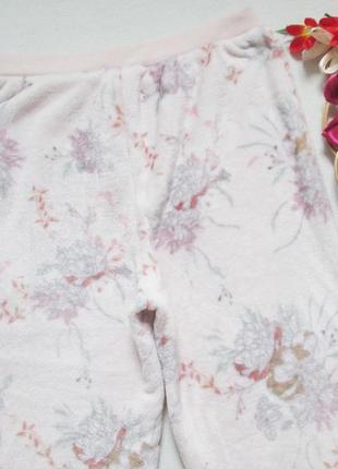 Шикарные плюшевые тёплые домашние штаны в цветочный принт tu 💜⛄💜4 фото