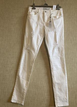 Новые белые джинсы скинни 31/341 фото