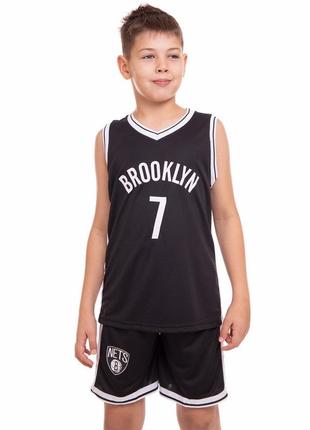 Форма баскетбольная детская 🔥nba brooklyn s-2xl черный-белый4 фото
