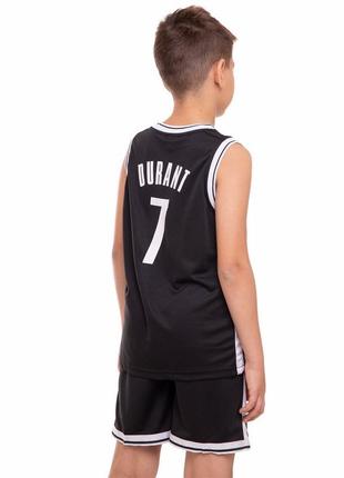 Форма баскетбольная детская 🔥nba brooklyn s-2xl черный-белый6 фото