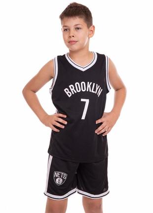 Форма баскетбольная детская 🔥nba brooklyn s-2xl черный-белый