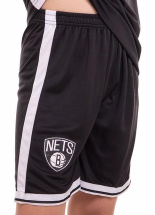 Форма баскетбольная детская 🔥nba brooklyn s-2xl черный-белый3 фото