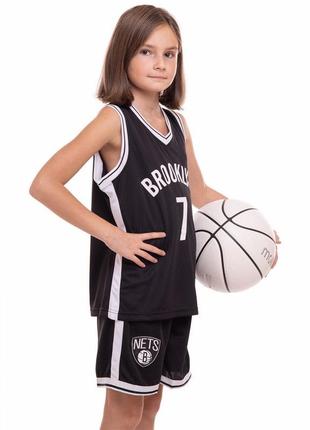 Форма баскетбольная детская 🔥nba brooklyn s-2xl черный-белый8 фото