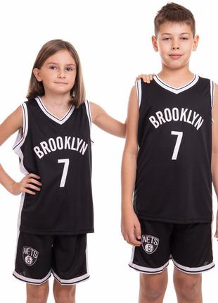 Форма баскетбольная детская 🔥nba brooklyn s-2xl черный-белый7 фото