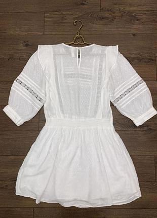 Очень крутое белое нарядное платье туника прошва вышивка h&m m